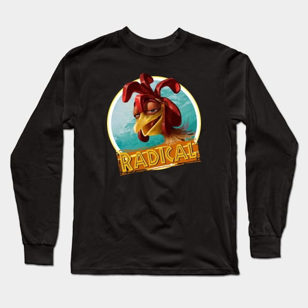 Surfing Chicken Joe - Radical quote Long Sleeve T-Shirt by vlada123